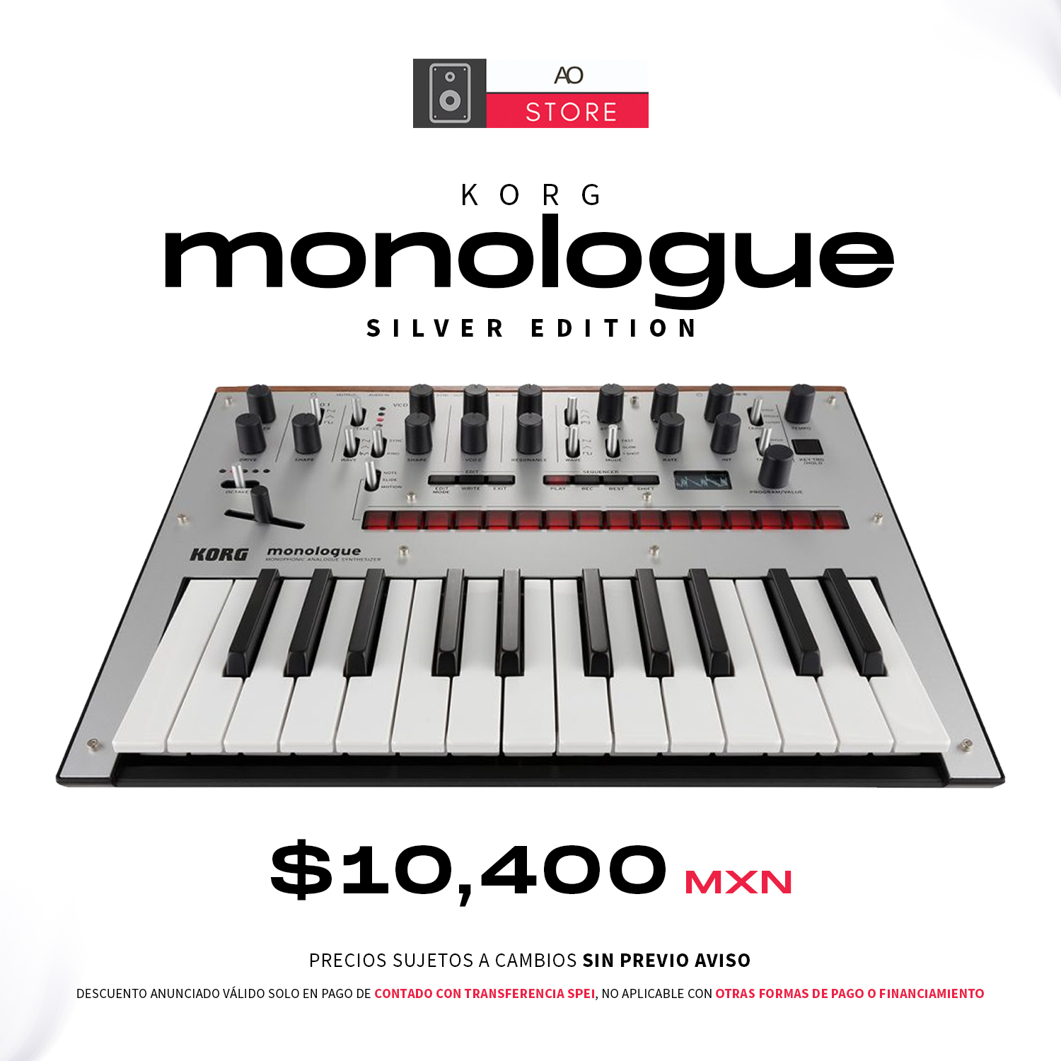 KORG monologue シルバー Korg Monologue Silver Sintetizador Análogo