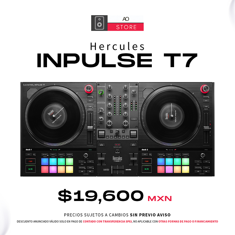 Hercules Inpulse T7 Controlador para DJ de 2 Canales Estilo Scratch 1