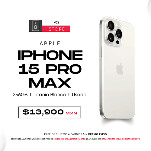 Apple iPhone 15 Pro Max 256gb Color Titanio Blanco Equipo Usado