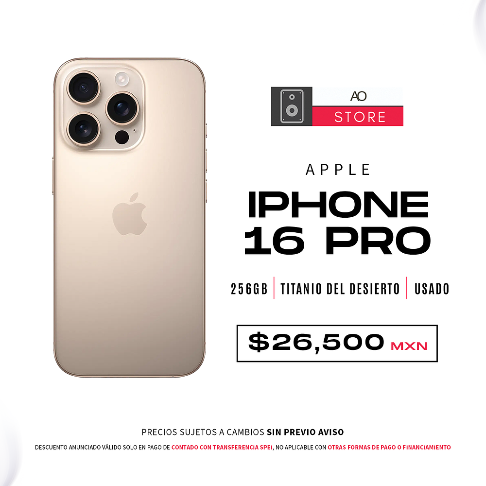 Apple iPhone 16 Pro 256gb Color Titanio del Desierto Equipo Usado 1
