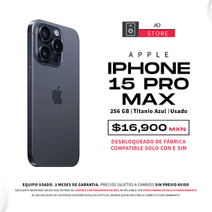 Apple iPhone 15 Pro Max 256gb Color Titanio Azul Equipo Usado