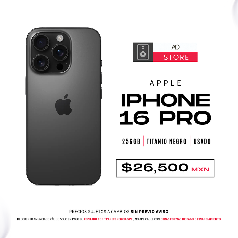 Apple iPhone 16 Pro 256gb Color Titanio Negro Equipo Usado 1