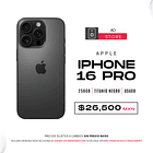 Apple iPhone 16 Pro 256gb Color Titanio Negro Equipo Usado 1