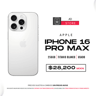 Apple iPhone 16 Pro Max 256gb Color Titanio Blanco Equipo Usado