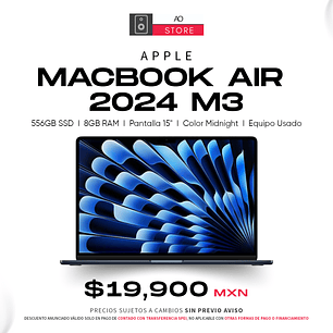 Apple MacBook Air 2024 M3 256GB SSD, 8GB RAM, Pantalla 15