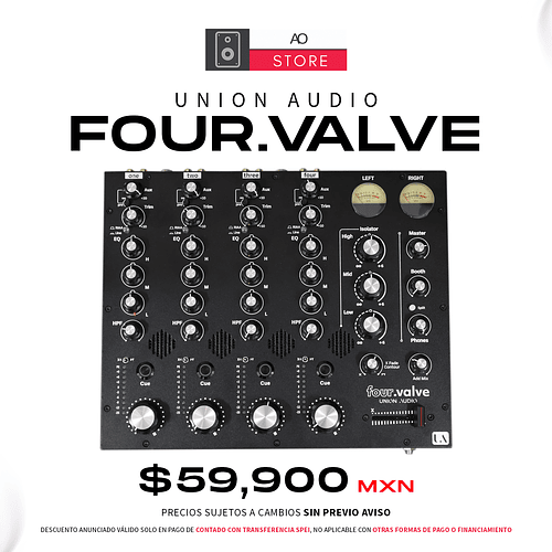 Union Audio Four.Valve Mezclador Rotativo de 4 Canales