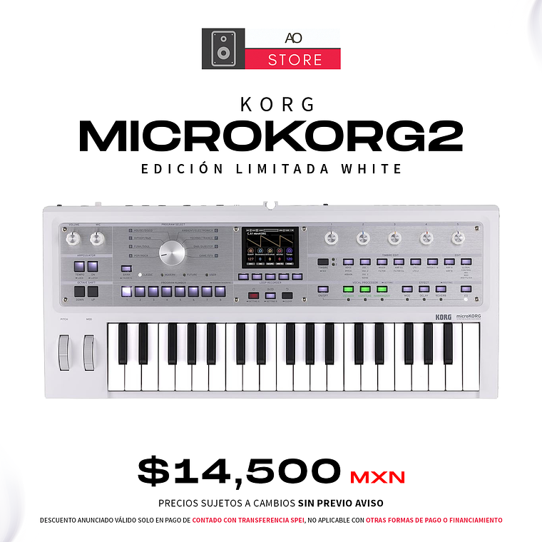 Korg microKorg2 Edición Limitada White Sintetizador con Vocoder 1