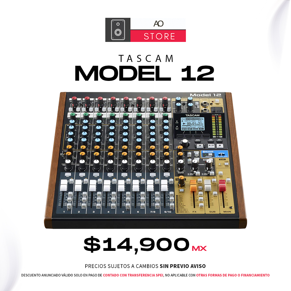 Tascam Model 12 Consola Mezcladora Multicanal para Grabación 1