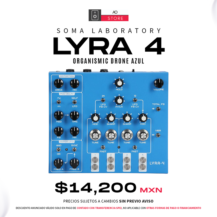 Soma Laboratory Lyra 4 Organismic Drone Azul Sintetizador 1