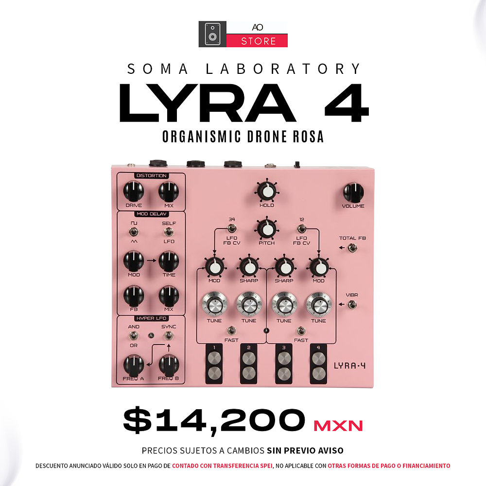 Soma Laboratory Lyra 4 Organismic Drone Rosa Sintetizador 1
