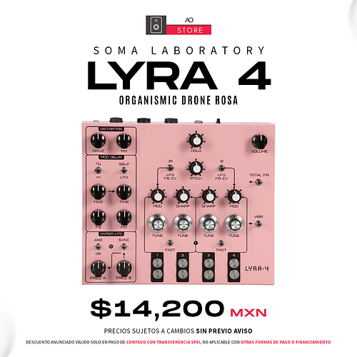 Soma Laboratory Lyra 4 Organismic Drone Rosa Sintetizador