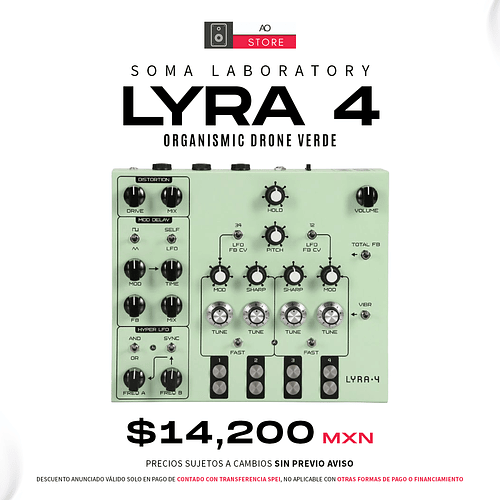 Soma Laboratory Lyra 4 Organismic Drone Verde Sintetizador
