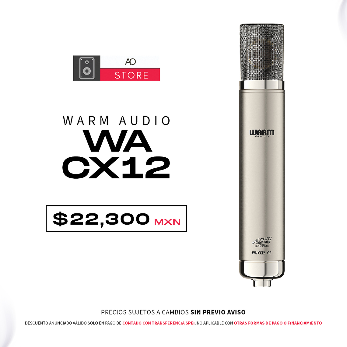 Warm Audio WA CX12 Micrófono Condensador de Tubo Multipatrón 1