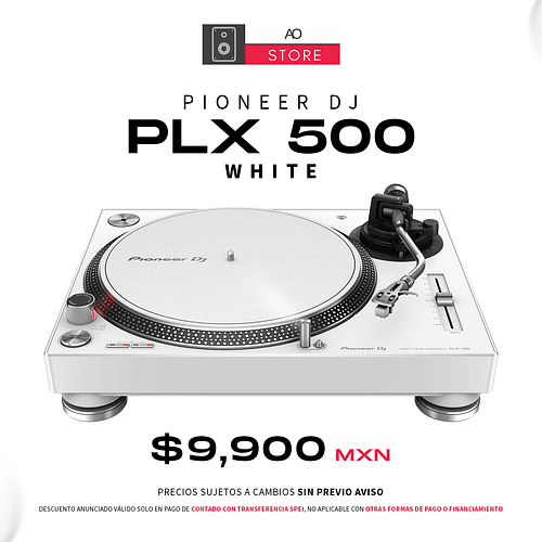 Pioneer DJ PLX 500 White Tornamesa para DJ