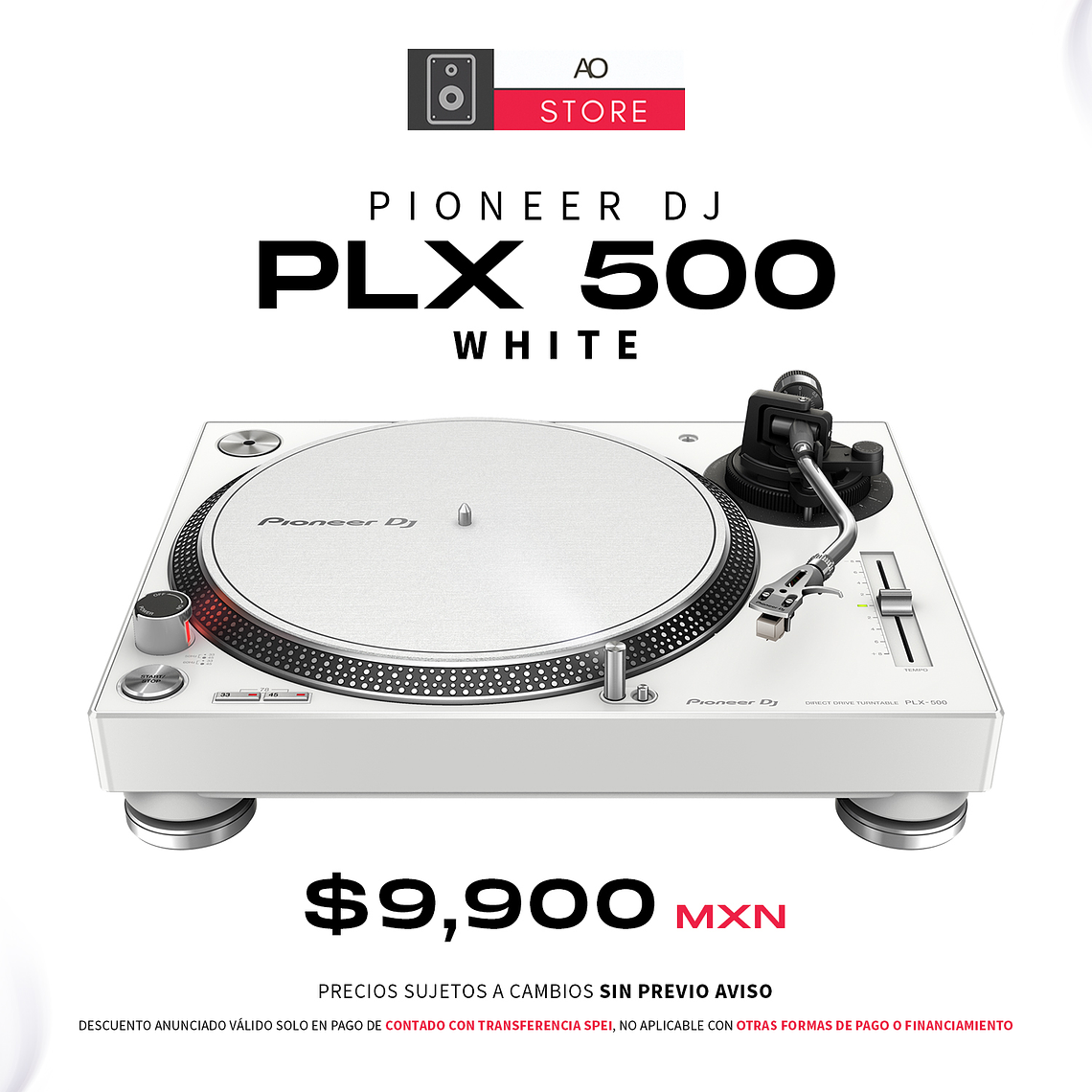 Pioneer DJ PLX 500 White Tornamesa para DJ 1