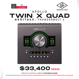 Universal Audio Apollo Twin X Quad Heritage Thunderbolt 3 Interfaz de Audio
