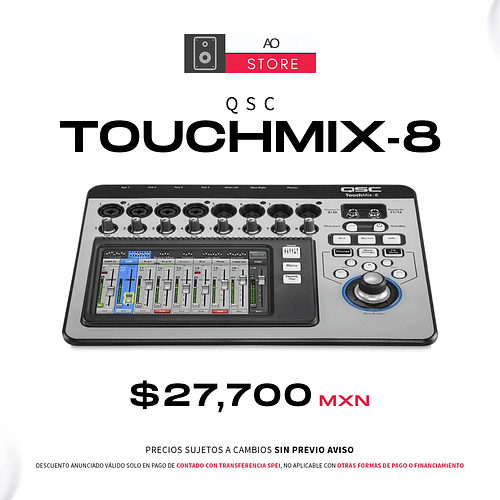 QSC TouchMix 8 Mezcladora Multicanal para Grabación