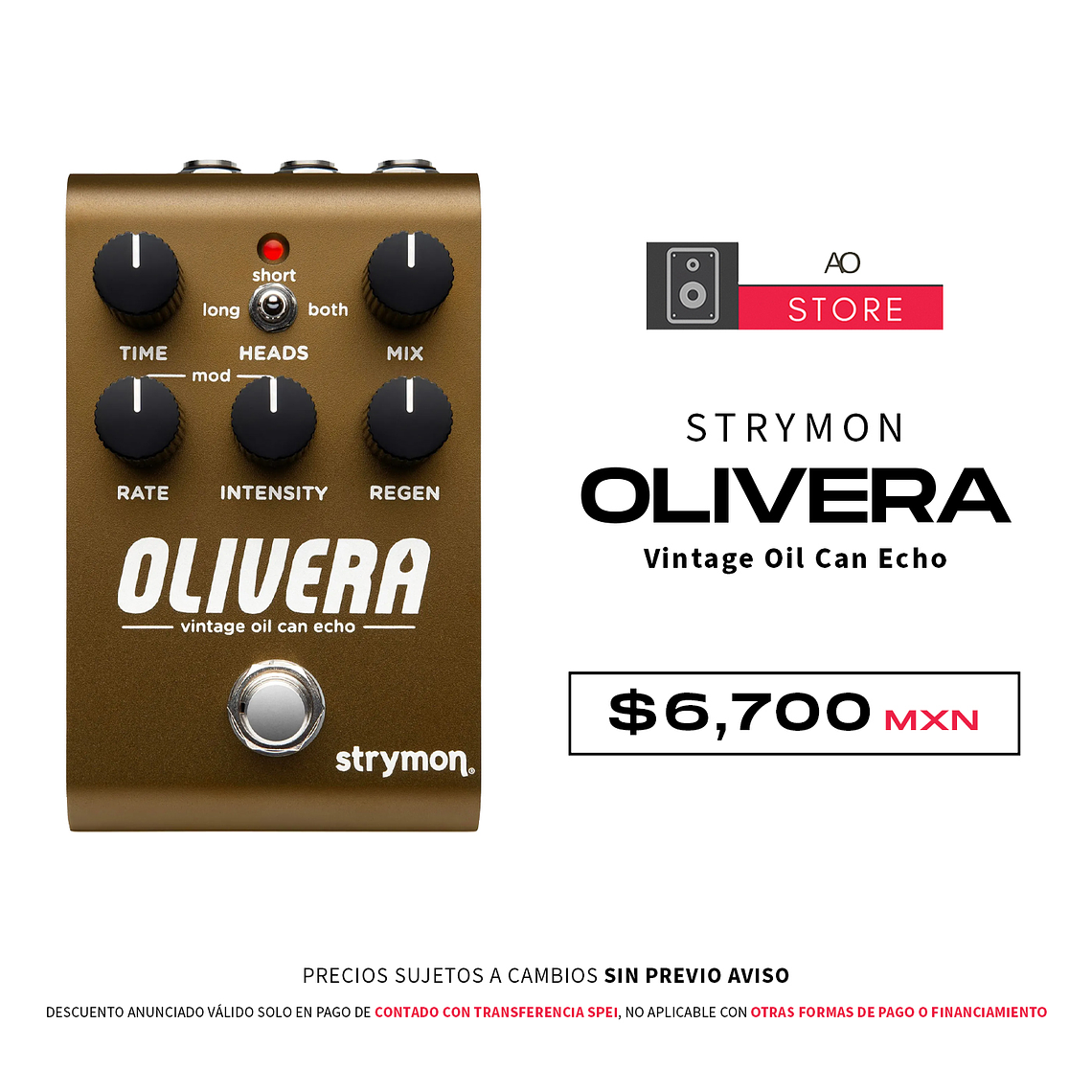 Strymon Olivera Vintage Style Oil Can Echo Pedal de Delay 1