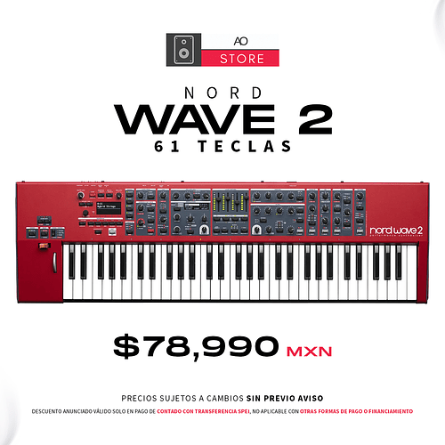 Nord Wave 2 Sintetizador Wavetable y FM de 61 Teclas