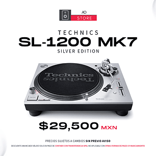 Technics SL 1200 MK7 Silver Tornamesa para DJ