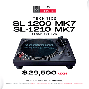 Technics SL 1200 MK7 / SL 1210 MK7 Black Tornamesa para DJ