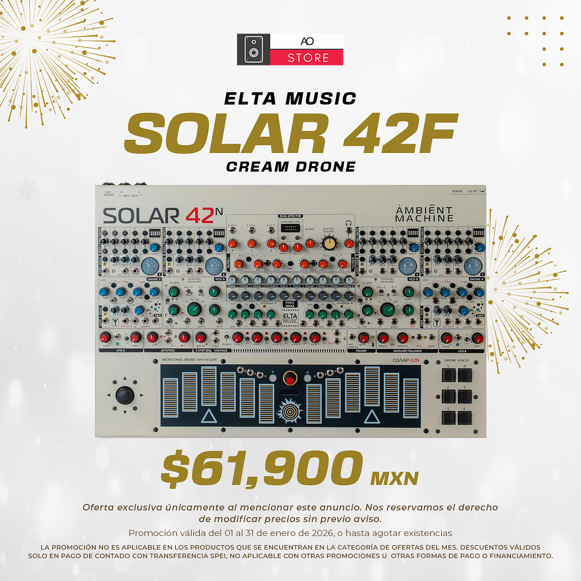 Elta Music Solar 42N Cream Drone Ambient Sintetizador Semi Modular 1