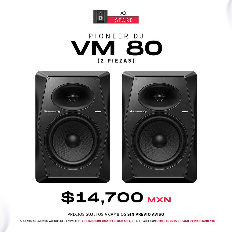 Pioneer DJ VM 80 Negro Monitores de Estudio (2 Piezas) 1