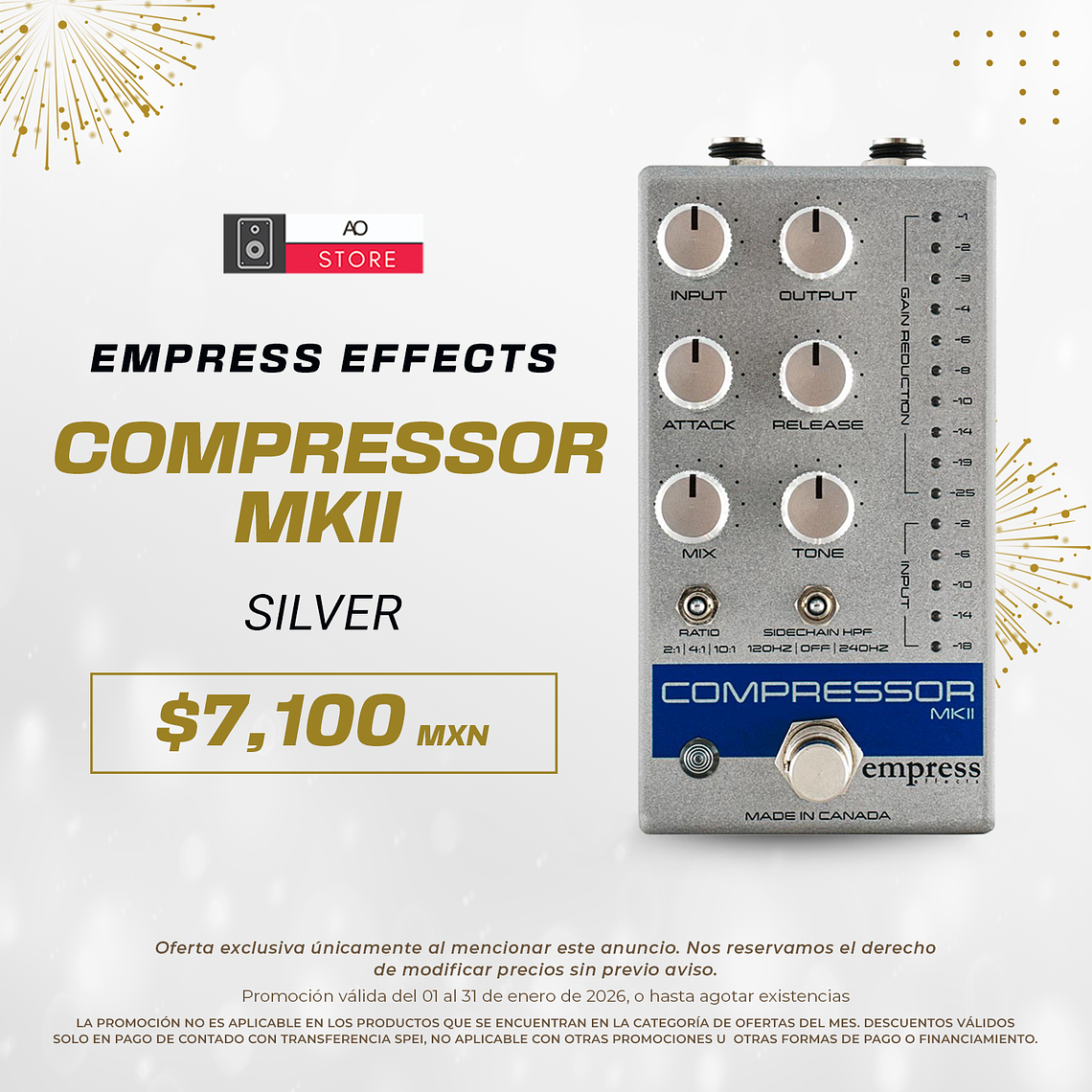 Empress Effects Compressor MKII Silver Pedal Compresor  1