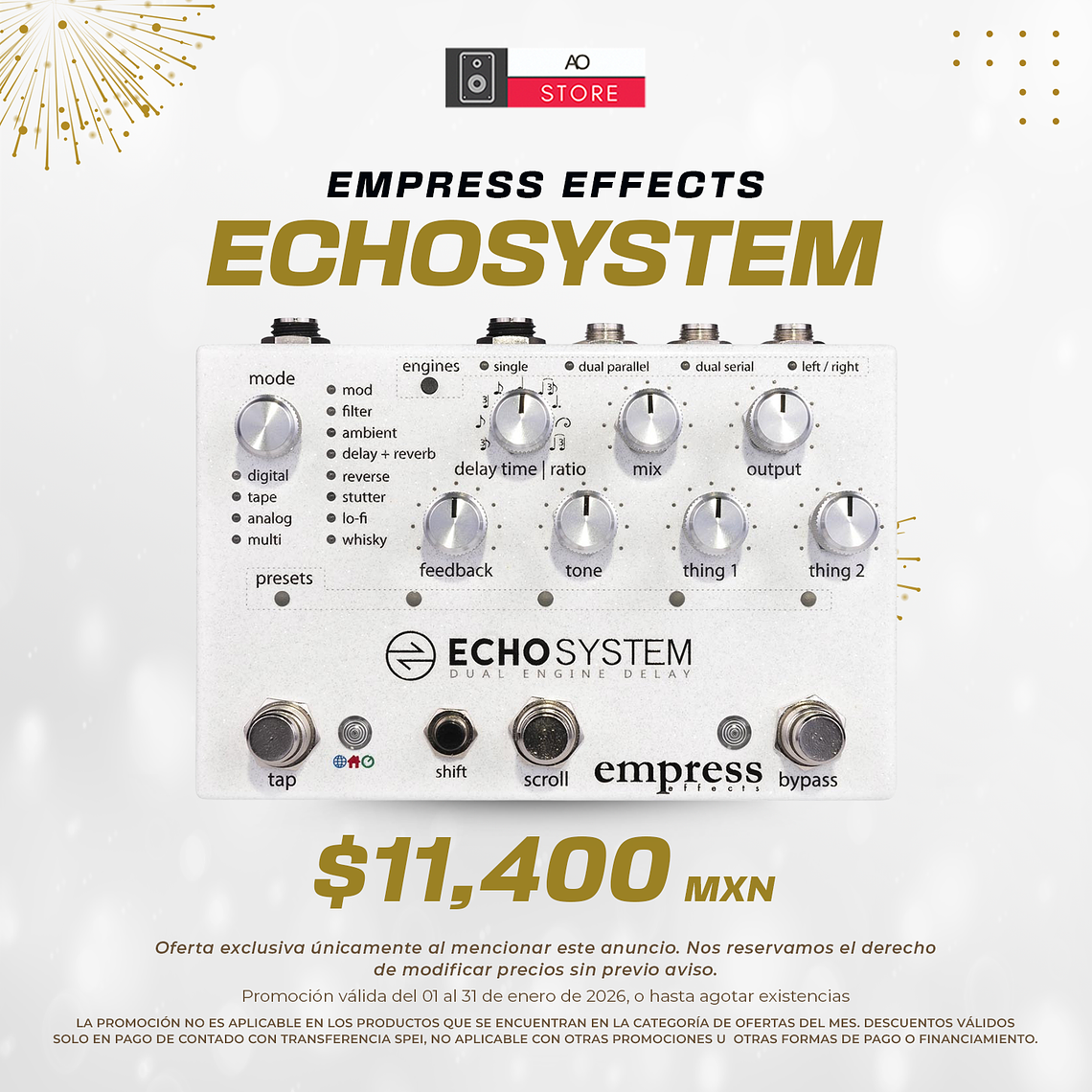 Empress Effects Echosystem Pedal Delay y Reverb  1