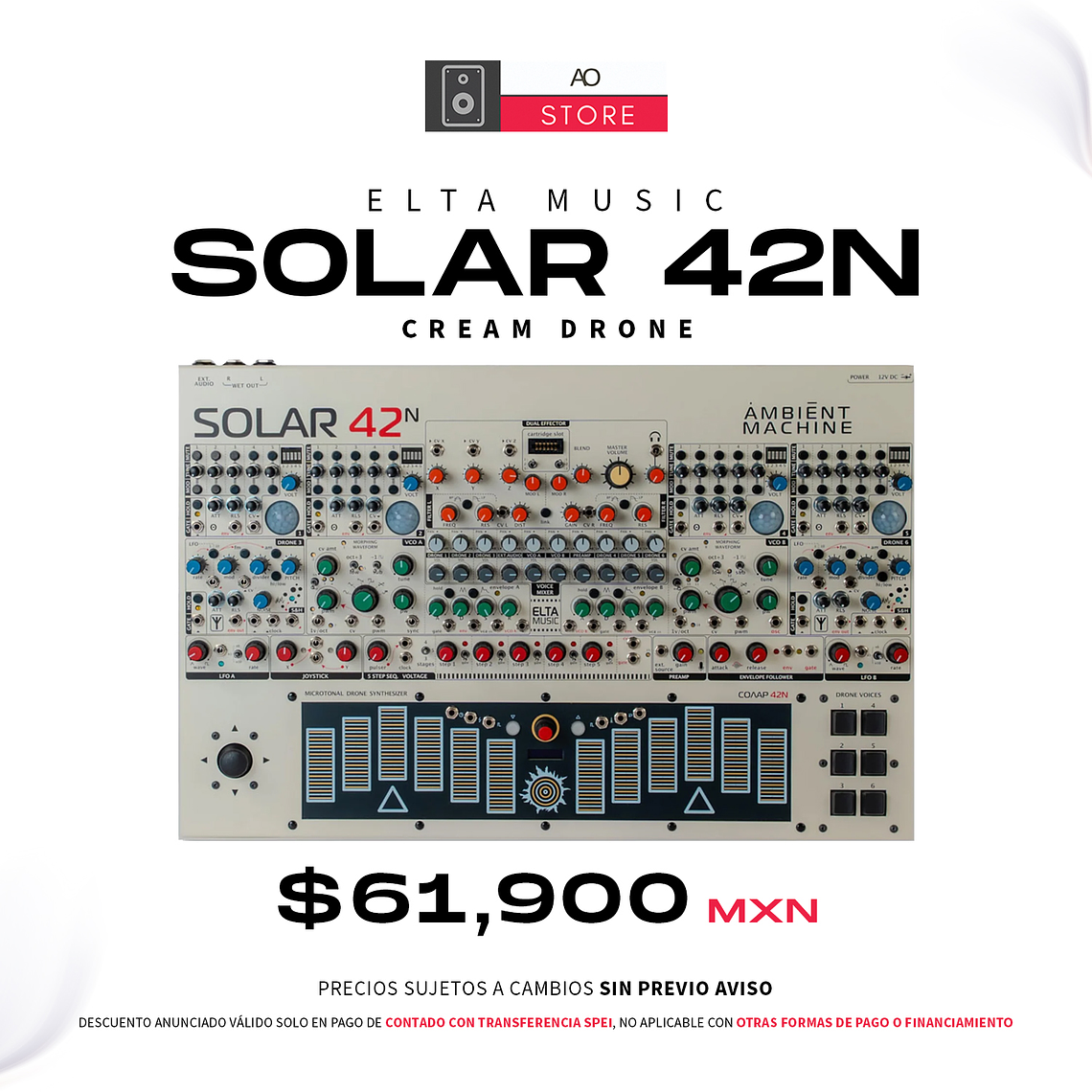 Elta Music Solar 42N Cream Drone Ambient Sintetizador Semi Modular 1