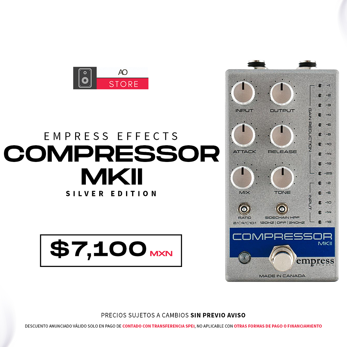 Empress Effects Compressor MKII Silver Pedal Compresor  1