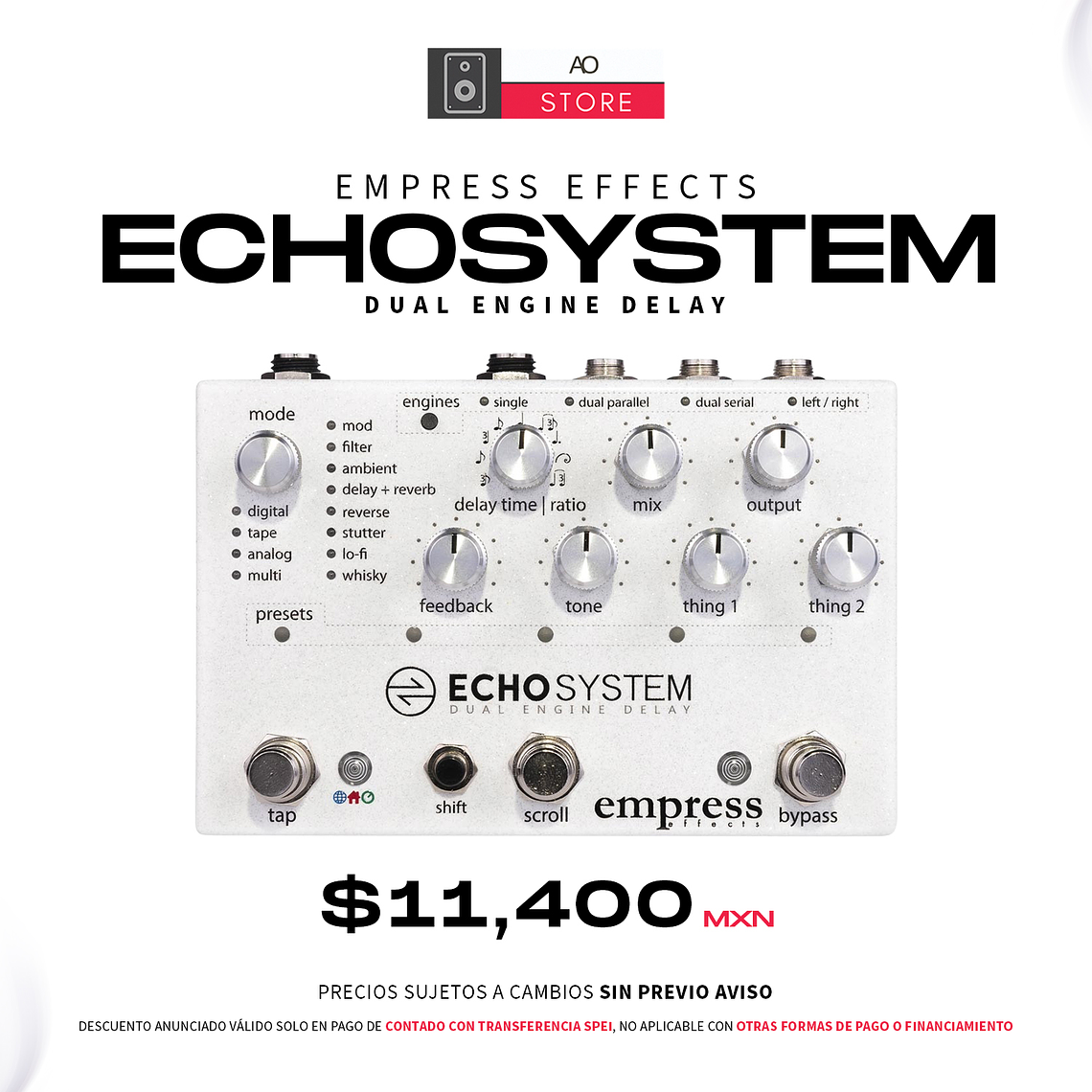 Empress Effects Echosystem Pedal Delay y Reverb  1