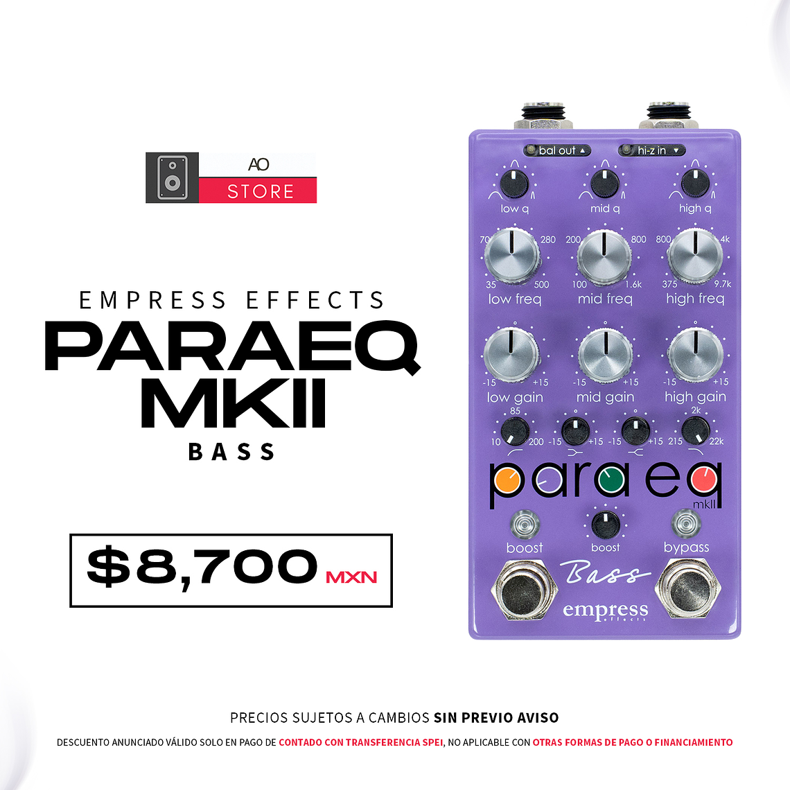 Empress Effects ParaEQ Bass Pedal Ecualizador Parametrico 1