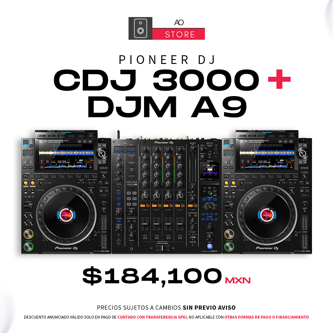 Pioneer DJ CDJ 3000 (2 Piezas) + Pioneer DJ DJM A9 Cabina Completa 1