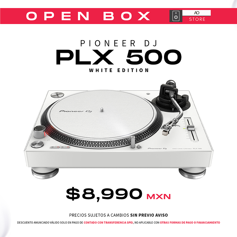 Pioneer DJ PLX 500 White Tornamesa para DJ Open Box 1