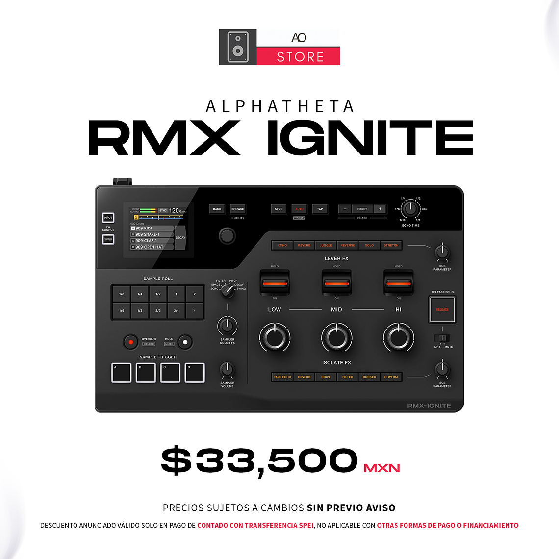 AlphaTheta RMX Ignite Caja de Efectos para DJ 1