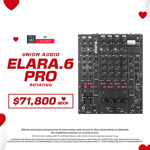 Union Audio elara.6 Pro Mezclador Rotativo de 6 Canales