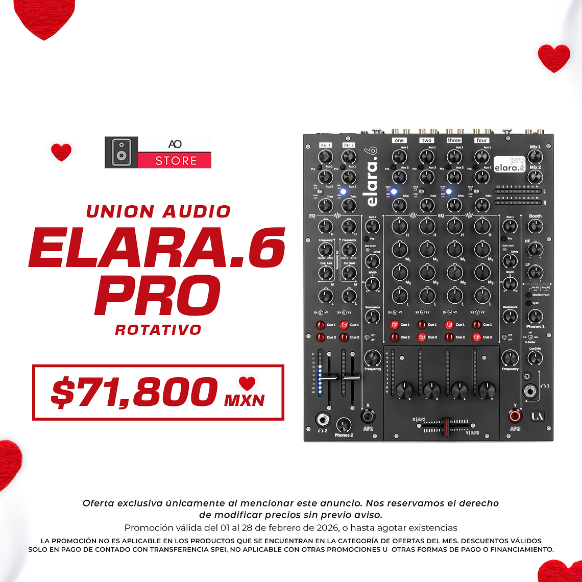 Union Audio elara.6 Pro Mezclador Rotativo de 6 Canales 1