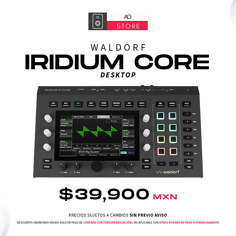 Waldorf Iridium Core Desktop Sintetizador Polifónico 1