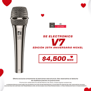 sE Electronics V7 Edición 25th Aniversario Nickel Micrófono Dinámico Supercardiode