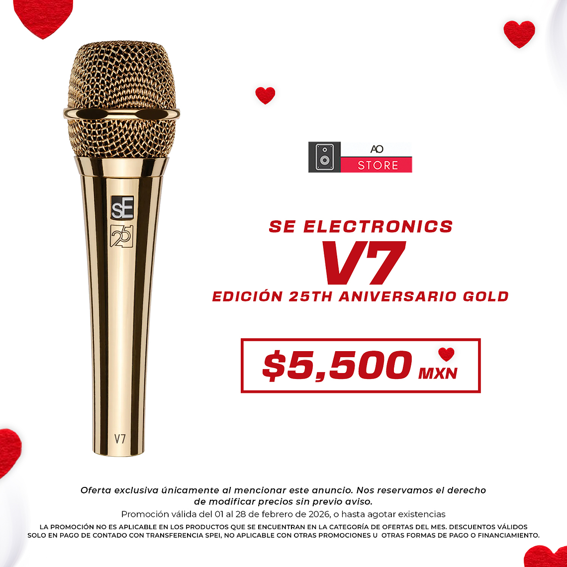sE Electronics V7 Edición 25th Aniversario Gold Micrófono Dinámico Supercardiode 1