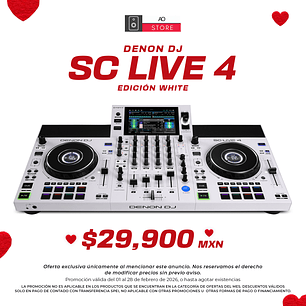 Denon DJ SC Live 4 Edición White Reproductor Multimedia de 4 Canales para DJ