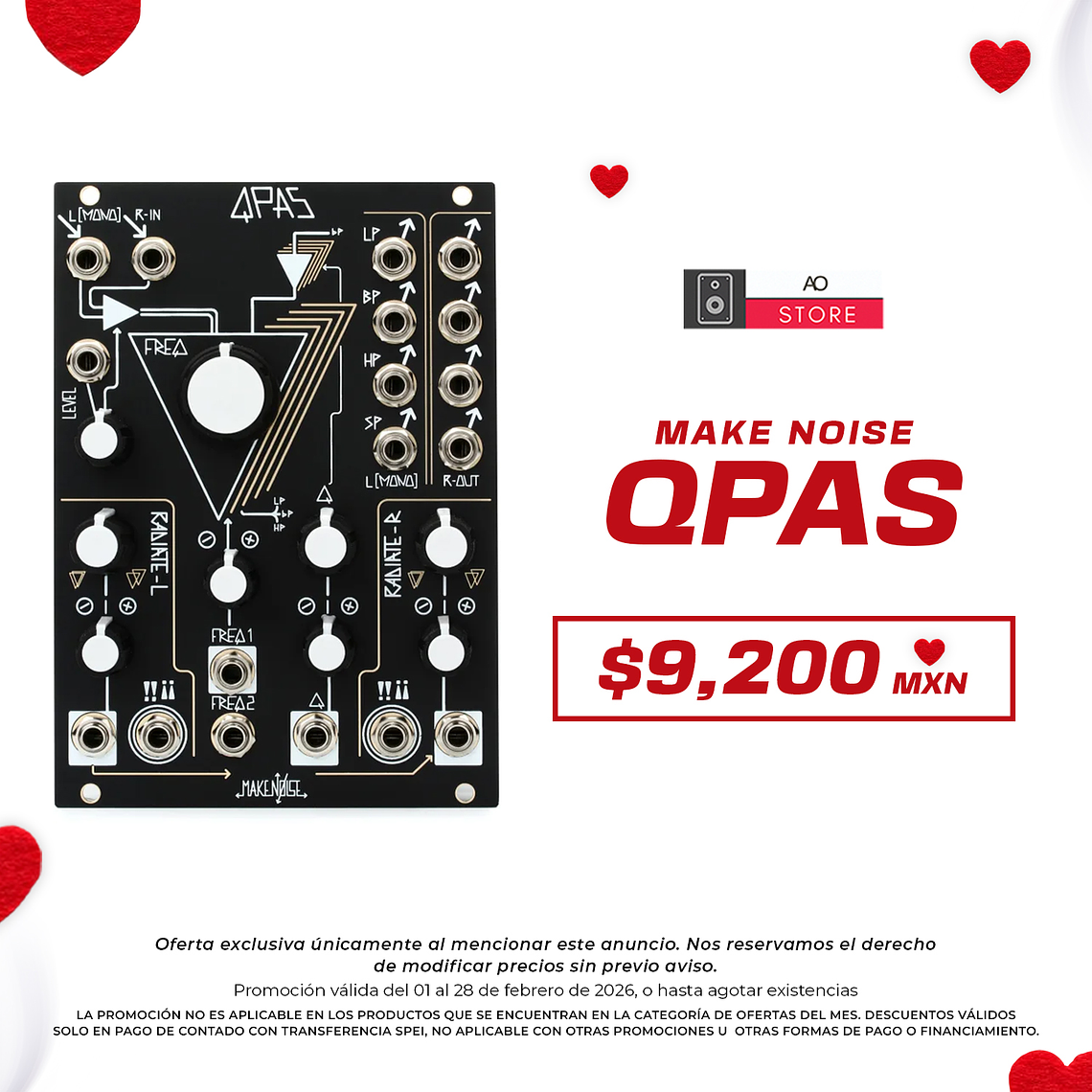 Make Noise Qpas Multi Peak Analógico para Módulo Eurorack 1