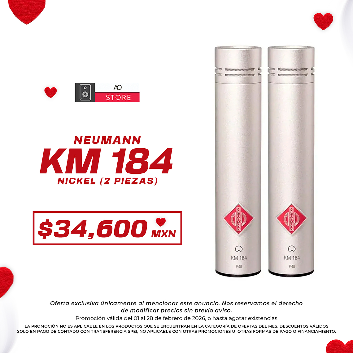 Neumann Km 184 Nickel Micrófono de Condensador (2 Piezas) 1