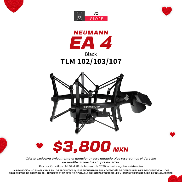 Neumann Ea 4 Black Suspensión de Micrófono para modelo Tlm 102, Tlm 103 y Tlm 107 1