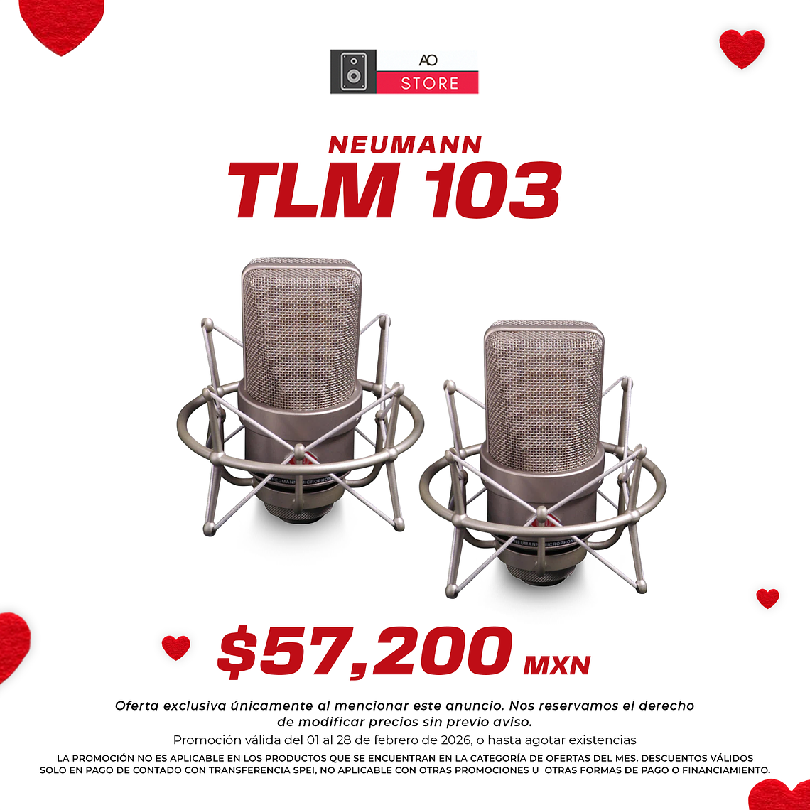 Neumann Tlm 103 Estéreo Nickel Micrófono de Condensador (2 Piezas) 1
