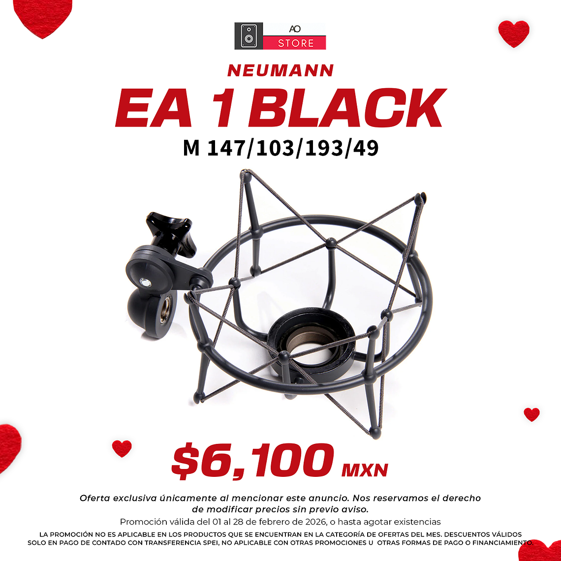 Neumann Ea 1 Black Suspensión de Micrófono para modelo M 147, Tlm 103  Tlm 193 y Tlm 49 1