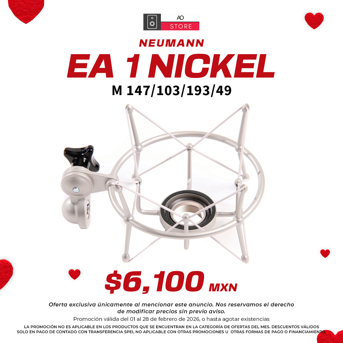 Neumann Ea 1 Nickel Suspensión de Micrófono para modelo M 147, Tlm 103  Tlm 193 y Tlm 49 1