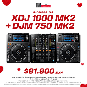 Pioneer DJ XDJ 1000 Mk2 (2 Piezas) + Pioneer DJ DJM 750 Mk2 Cabina Completa