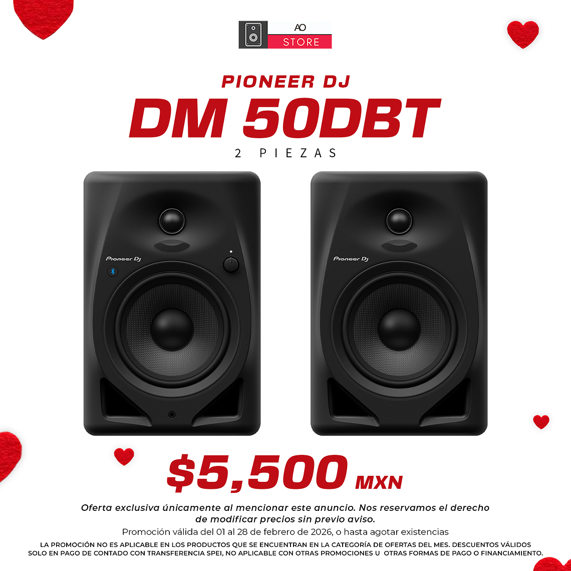 Pioneer DJ DM 50DBT Black Monitores de Estudio (2 Piezas) 1